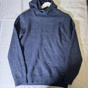 Shine Original Knit Hoodie Sweater Blue Men’s Medium Wool Blend